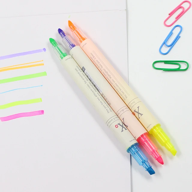 10Set 3pcs\/set Multi 6 Colors Mildliner Pens Double Headed Fluorescent Pen Art Highlighter 