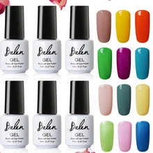 Belen 7 мл чистый летний цвет УФ-гель для ногтей телесный розовый синий красный зеленый Полупостоянный лак УФ светодиодный светильник
