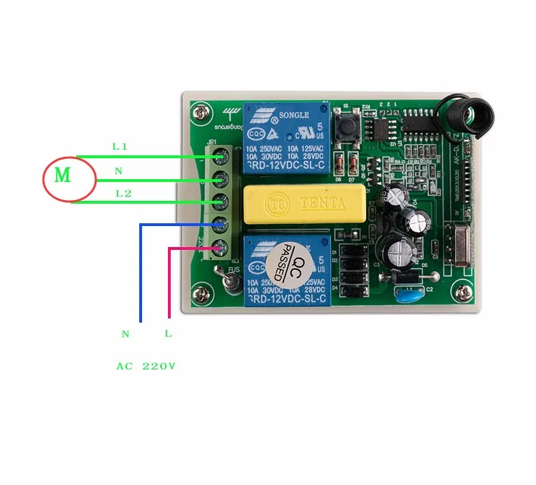 Трубчатая дверь гаража мотора/проекционный экран/жалюзи AC 220 V RF беспроводной переключатель дистанционного управления