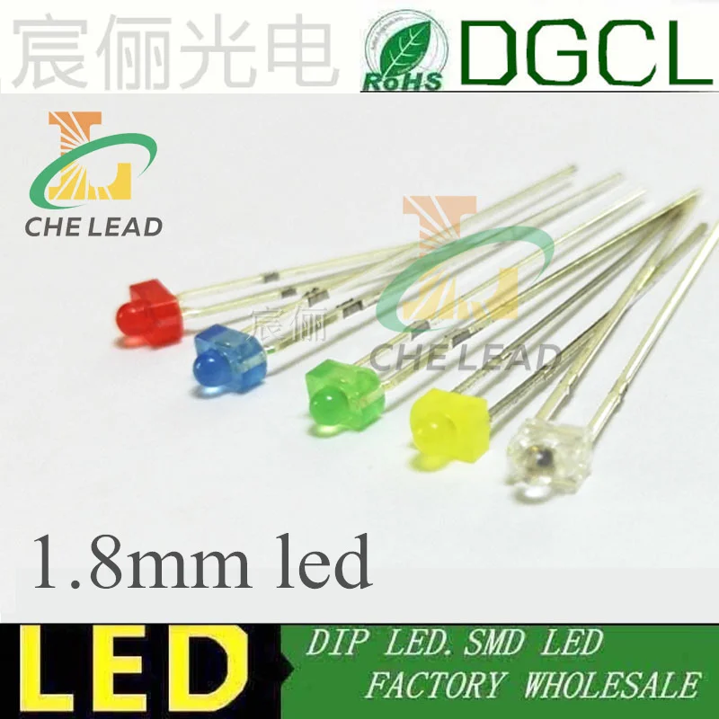 

100pcs/lots 1.8mm mini led diode RED/GREEN/BLUE/WHITE/YELLOW/ORANGE nippler indicator mini 2mm dip led butterfly shape lamp bulb