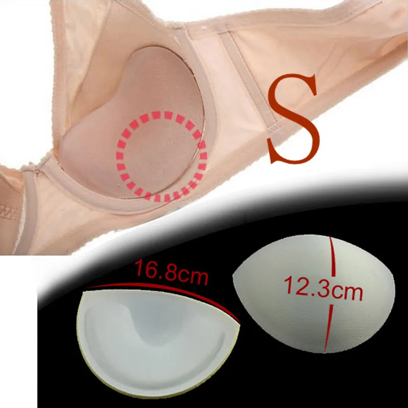 

5pair Off white Bra Cup Soft Foam Pads Push Up Breast Enhancer For Bikini Costumes Insert Sewing Accessories S Size WB92