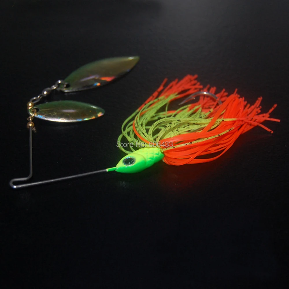 5PCS Fishing Swim Bass Fly Jig Rubber spoon Lure Spinner Baits 14.5g