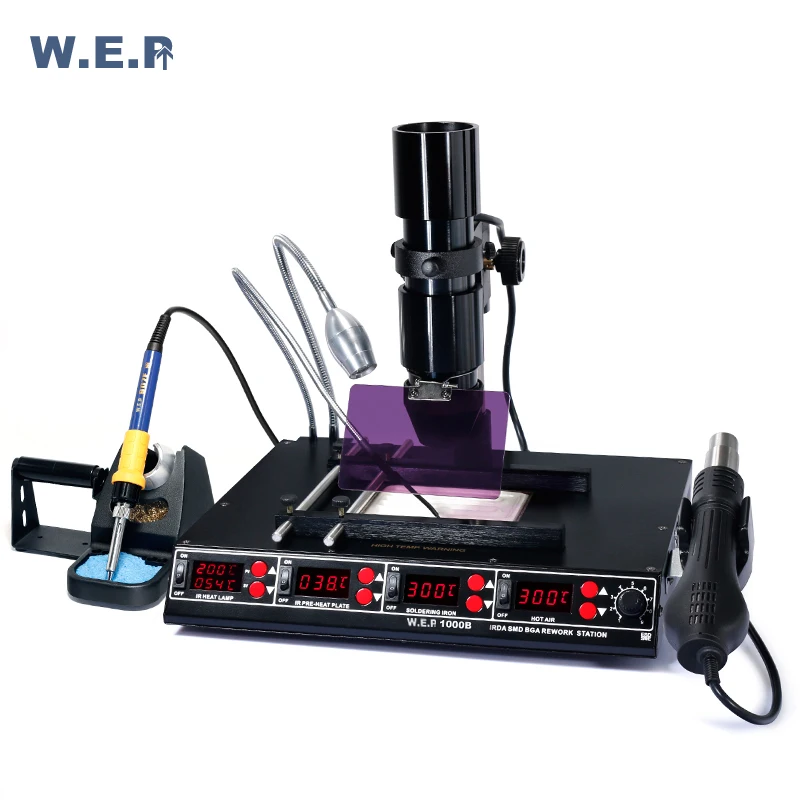 WEP 1000B Infrared Preheating Plate BGA Rework Station Hot Air Gun Soldering Station Mutifunctional Tool