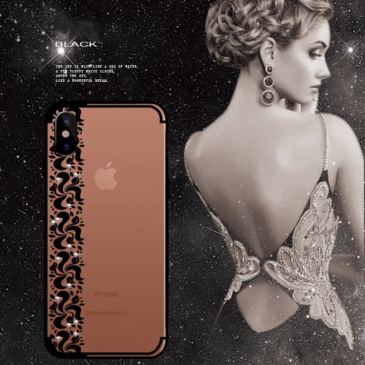

JAMULAR Understated luxury diamond 3D relief Phone Case For iphone 7 8 Plus 6S Plus soft Silicone Case for iphone X XS Coque