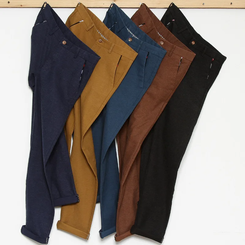 

2019 New Design Upscale Casual Men Pants Cotton Slim Male Pant Straight Trousers Fashion Business Pants Men Plus Size 40