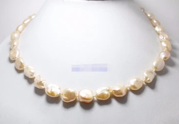 

ddh003620 natural luster pink baroque keshi pearl stone handmade necklace 17"