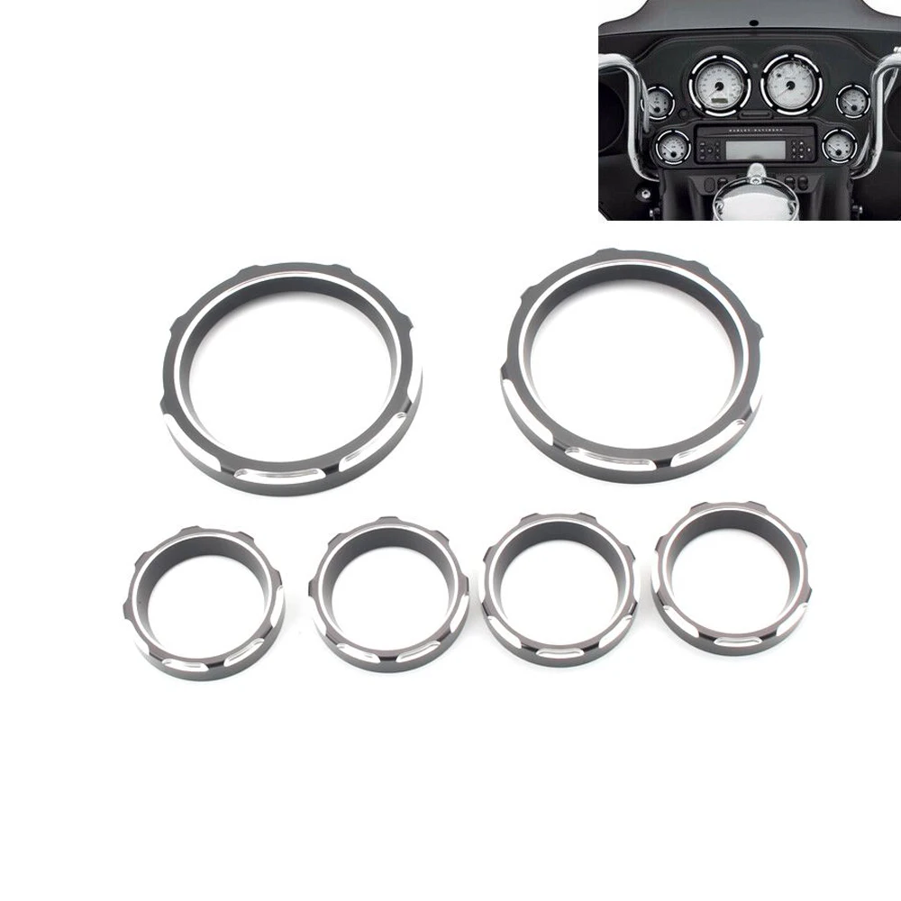 

Motorcycle Accessories Instrument Board cover Bezel 4" Speedometer 2" Gauge Burst Bezel Kit for Touring Street Glide
