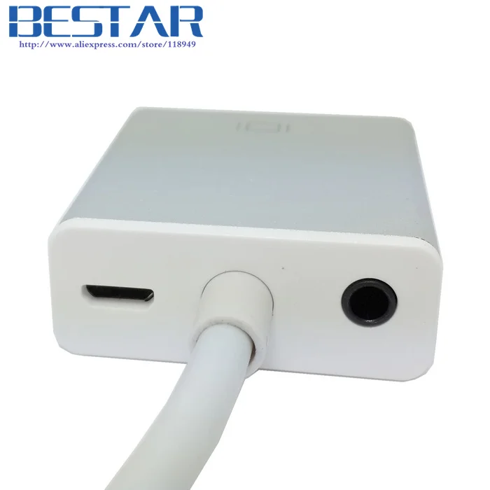 Белый выходной адаптер HDMI VGA с Micro USB и аудио видео для проектора монитора Zine