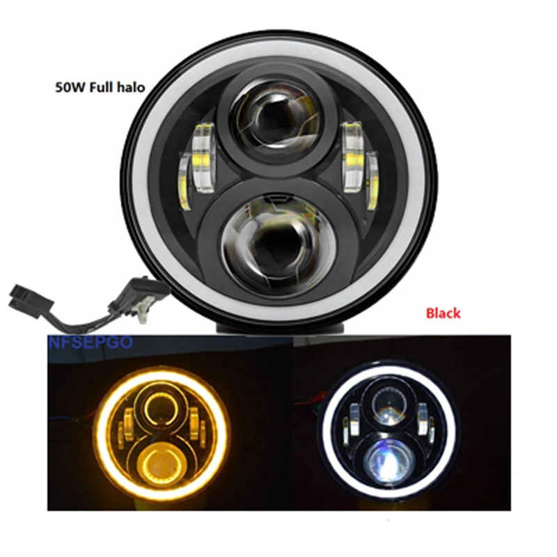 " светодиодный налобный светильник DRL Hi/Low Beam проектор двигатель 4,5" противотуманный светильник для мотоцикла лампа для Harley Street Glide Road King Electra Glide