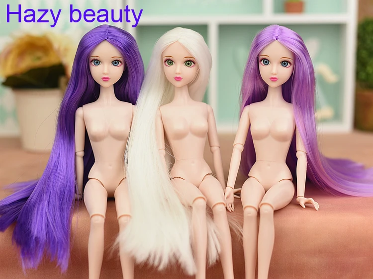 Оригинальная китайская Обнаженная кукла с синими и зелеными глазами 3D/белая