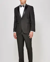 2017 черный Masculino Ternos смокинги Лучший Мужчины дружки Свадебные костюмы на заказ выпускников мужчины смокинги (куртка + брюки + лук)