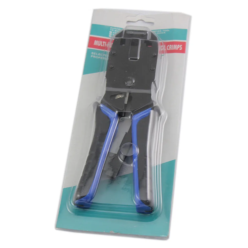 Network Cable Pliers Ratchet Crimping Tool for 4P 6P 8P RJ-11 RJ-12 RJ-45 Telephone Cables (8)