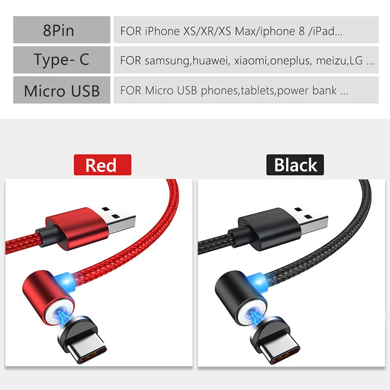 Магнитный Micro USB кабель для iPhone samsung type-c зарядный Магнитный зарядный адаптер usb type C кабели для мобильных телефонов