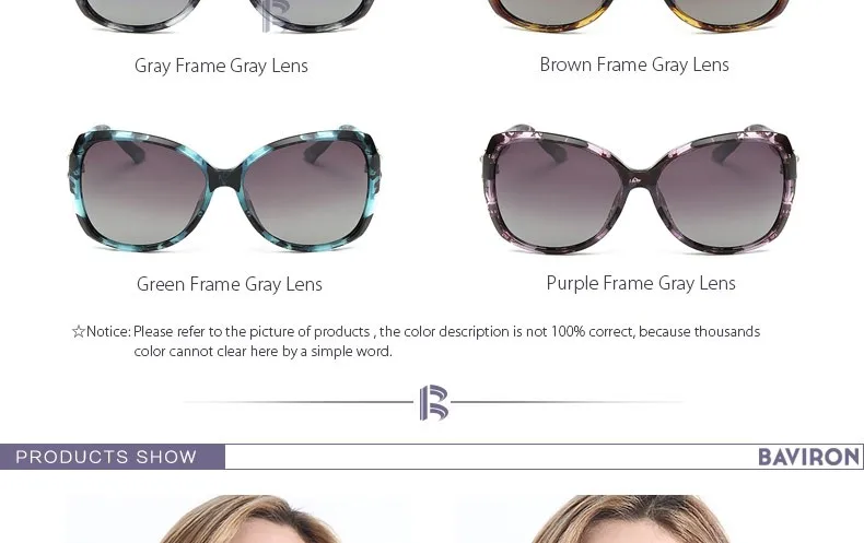 BAVIRON городской глаз черепаха солнцезащитные очки для женщин поляризационные линзы очки ретро солнцезащитные очки Стиль градиент цвета лучей UV400 Oculos
