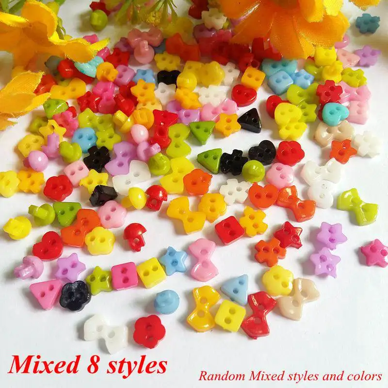 Новые мини кнопки 6 мм 300 шт Разноцветные Мини кнопки крошечные кнопки для рукоделия куклы Швейные декоративные аксессуары - Цвет: Mix 6 style