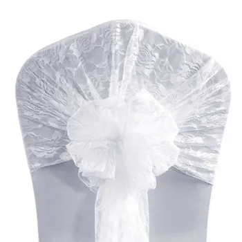 

High Quality White Lace Chair Cover Hood for Weddings Events Party Ceremony Hotel Banquet Decoration Lace Chair Back Caps