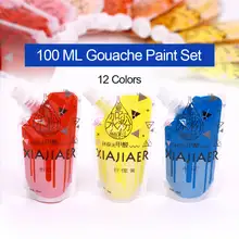 12 цветов, 100 мл, набор гуашь, профессиональный пигмент для рисования, Acuarelas, для художественного рисования, студенческие краски, принадлежности, акварельные краски s