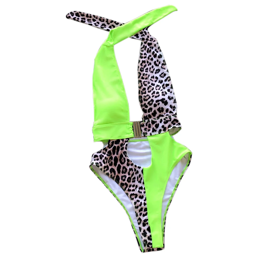 

One Piece Slimming Fashion Sexy Leopard Pattern Women Swimsuit Diving Polyester Bikini No Wire Rim Quick-drying Padded Summer