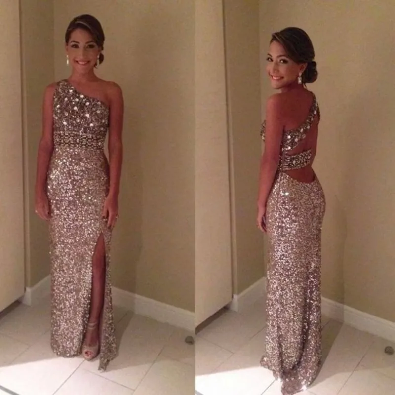 Long gold sequin dress 2017 Long gold sequin dress 2017