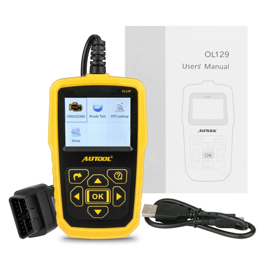 AUTOOL OL129 OBD2 автомобильный сканер автомобильный считыватель кодов неисправностей двигателя диагностический инструмент для ремонта PK launch X431 CRP123