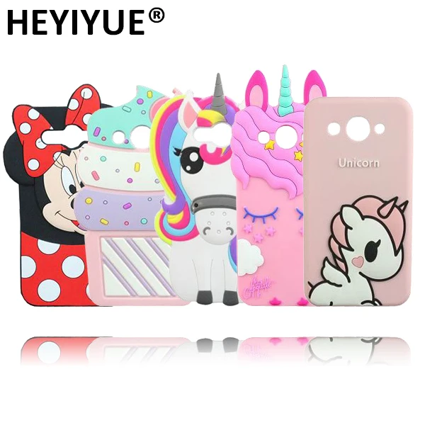 

3D Unicorn Pony Minnie Stitch Sulley Ice Cream Silicone Phone Case For Huawei Y3 2017 Y5 Y6 CRO-L22 CRO-L02 CRO-L03 CRO-L23