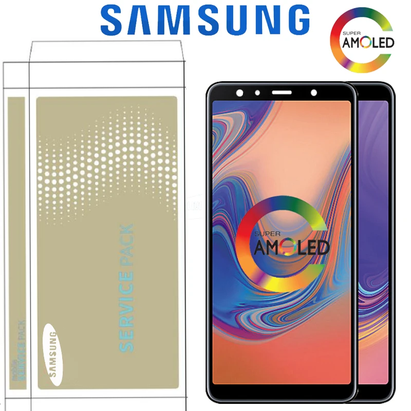 Оригинальный Super AMOLED ЖК-дисплей 6 0 дюйма для Samsung Galaxy A7 2018 A750 SM-A750F A750F сменный