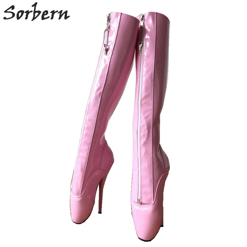 Sorbern Ballet Pointed Boots Women High Heels Fetish Pinup Ballet Heel
