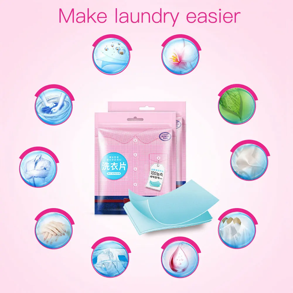 

Laundry Liquid Paper Washing Powder Soap Hand Guard 20 PCS Laundry Tablets Anti Dyeing Color Protection Clothes Detergent