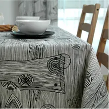 Freeshipping tischdecke tischdecke esstisch tuch tischset 100% baumwolle stoff schwarz und weiß holzmaserung kurze mode