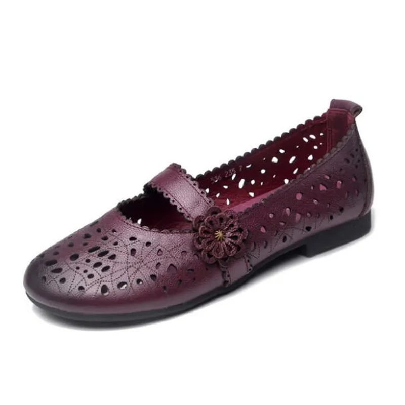 GKTINOO/Модные балетки из натуральной кожи на плоской подошве; женская обувь с украшением в виде цветка; элегантная дышащая женская летняя обувь; мягкая