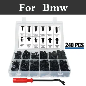 

240pcs Car Push Pin Rivet Trim Clips Retainer Set 12 Most Popular Sizes For Bmw E36 E46 E60 E70 E40 E90 F30 F10 1 3 5 7 Series