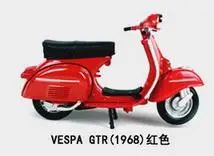 1:18 VESPA PIAGIO 1968 GTR рельефная пластина металлическая Игрушечная машина из сплава винтажная Репетиционная подножка Игрушечная модель мотоцикла мальчик подарок - Цвет: gtr 1968