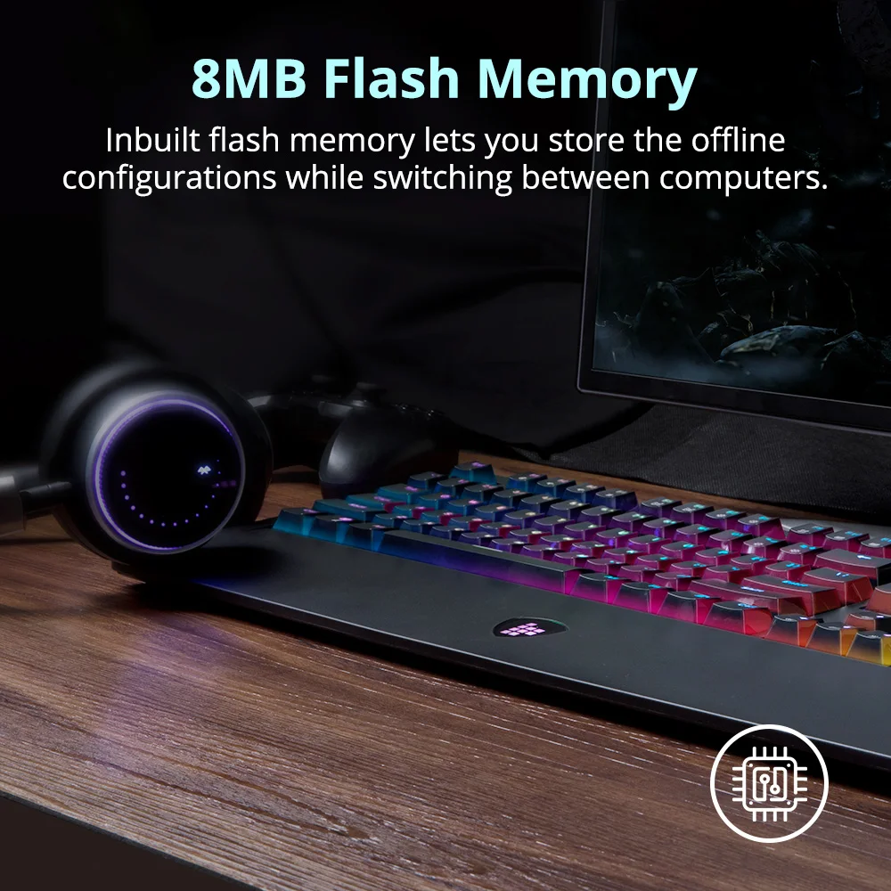 Tronsmart TK09R Mechanical Keyboard Gaming Keyboard USB Keyboard 104 Key with RGB Backlit Macro Blu