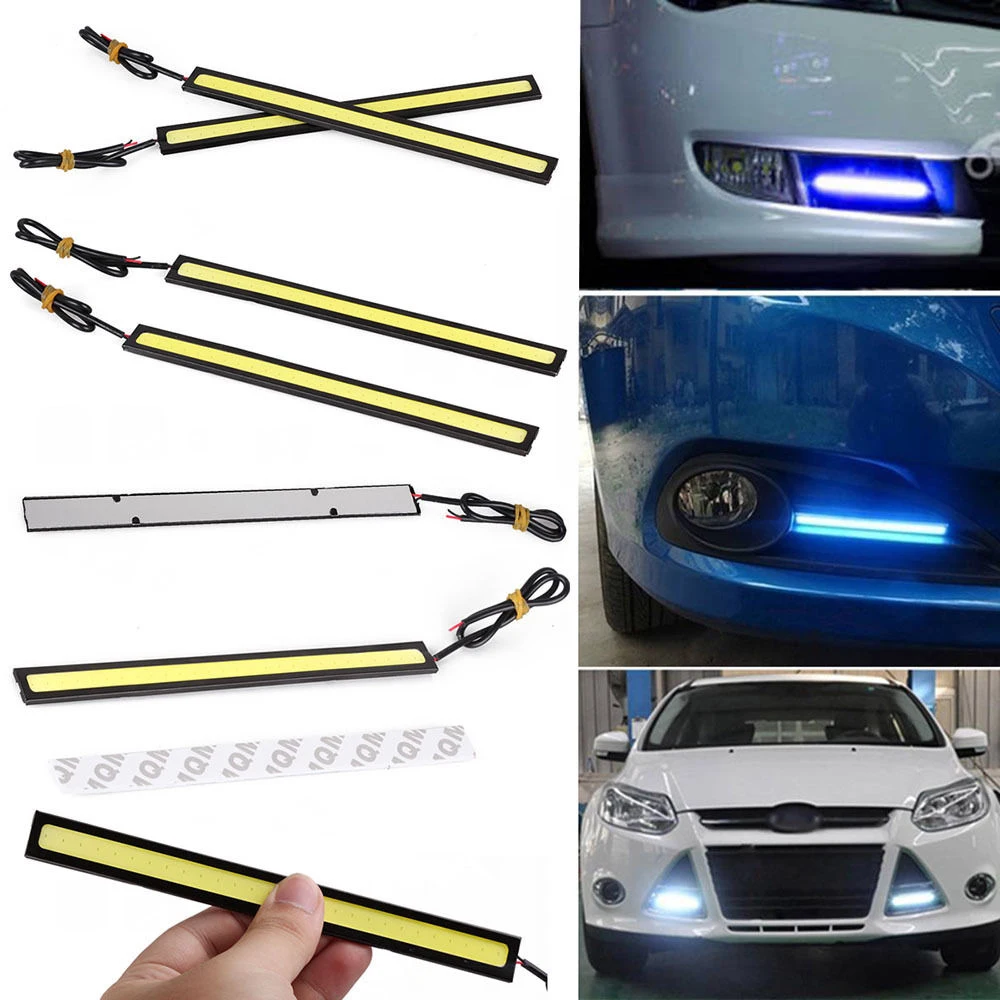 

White/Blue/Ice Blue 17CM Ultrathin LED COB Car Daytime Running Light Strip Waterproof 12V Fog Lights