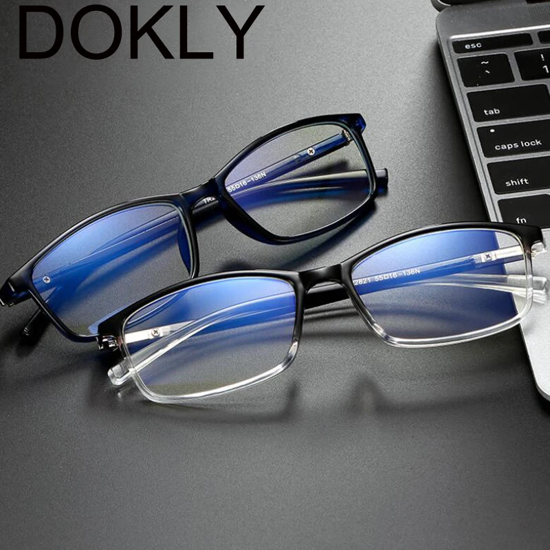 DOKLY Anti Blue Light Blocking Filter Reduces Digital Eye Strain Clear Regular Computer Gaming Sleeping Better Glasses | Аксессуары для