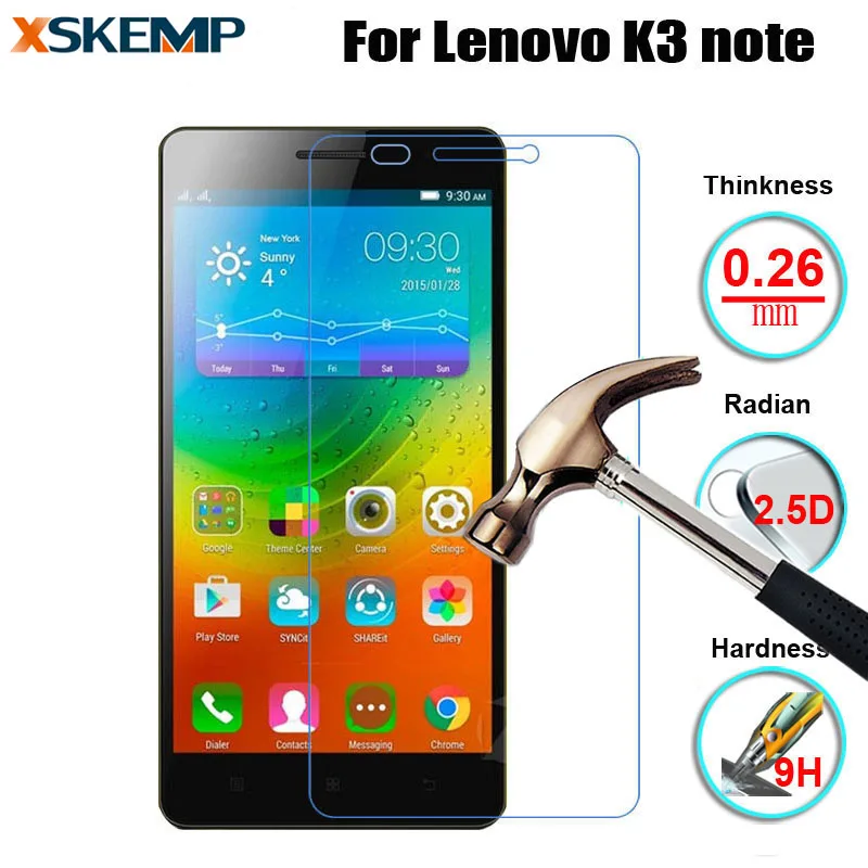 

For Lenovo K3 Note A7000 K50-t5 No Fingerprint Anti-Shatter LCD Screen Protector 9H Premium Tempered Glass Protective Cover Film