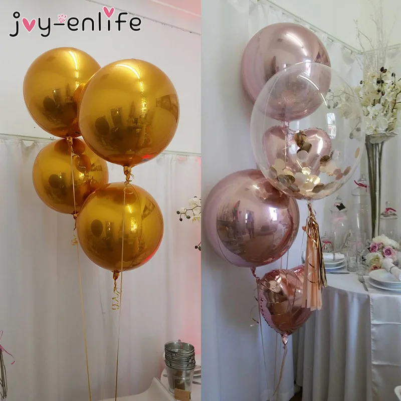 Joy-enlife 1 шт. 22 дюйма розовое золото 4D круглая сфера в форме алюминиевой фольги Свадебный шар Свадебный декор для вечеринки в честь Дня рождения поставки