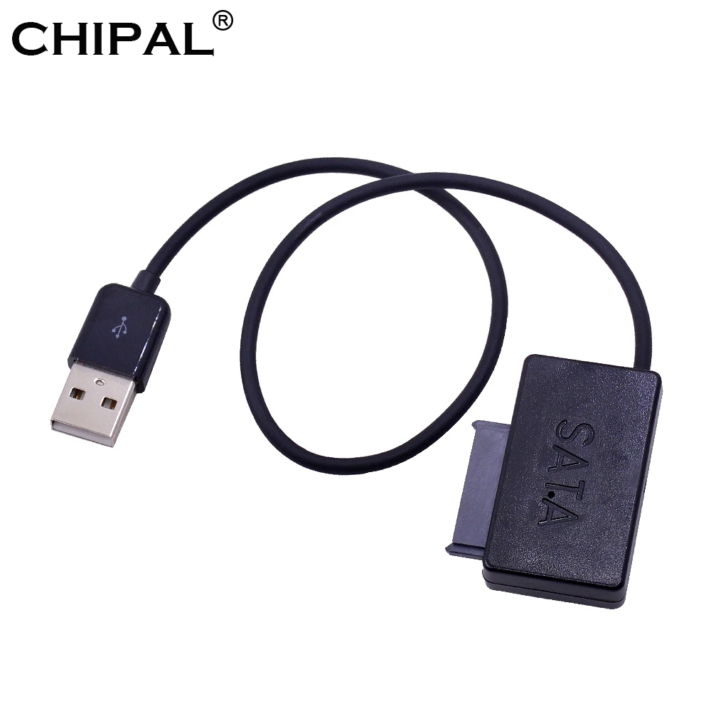 

CHIPAL SATA II to USB Adapter USB 2.0 to SATA 13Pin Cable With LED for Laptop ODD Optical Bay for 2nd HDD Caddy Adapter