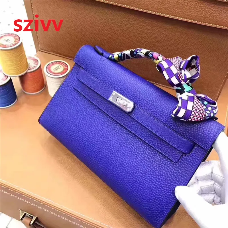 

100% Genuine cow Leather Luxury Handbags Bags Designer Crossbody Bags For Women Famous Brand Runway full handmade size 30