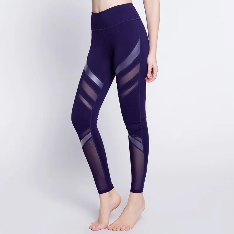 Eshtanga Йога Обтягивающие супер качество женские быстросохнущие брюки для фитнеса тренажерный зал из искусственной кожи сетчатые лоскутные брюки размер XS-XL