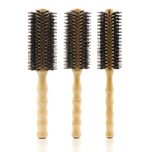 Профессиональная щетина кабана для волос, круглая деревянная щетка для выпрямления волос и завивки волос, гребень для парикмахерского инструмента, Доступно 3 размера