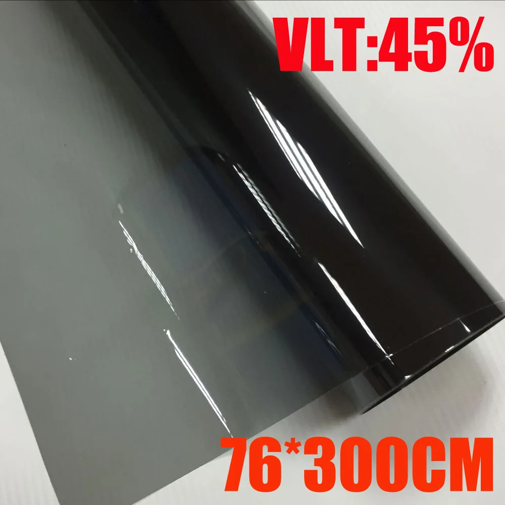 VLT 45%/рулон 76 см * 300 см/лот светло-черная Тонировочная пленка для окна автомобиля