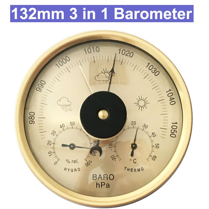 132 мм 3 в 1 аналоговый барометр, термометр, гигрометр, настенный монитор температуры и влажности, измеритель атмосферного давления