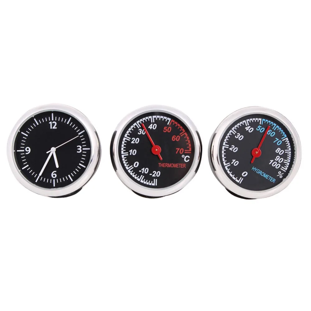 40mm Triple Kit Temperature Gauge Humidity Gauge Clock Car Meter Auto
