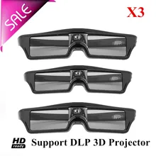 3 шт DLP-Link 96 Гц-144 Гц USB перезаряжаемые 3D активные очки затвора совместимые DLP 3D проектор портативные 3D очки