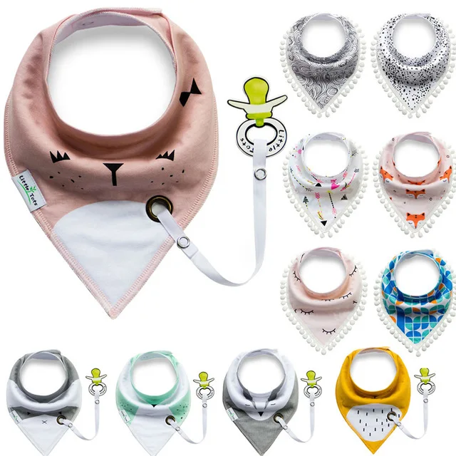 baby bibs Baberos Easy to Carry Nipple with Rope Cartoon slabbetjes Infant Bandana Dribble Bib For Newborn Feeding LA814954 | Детская