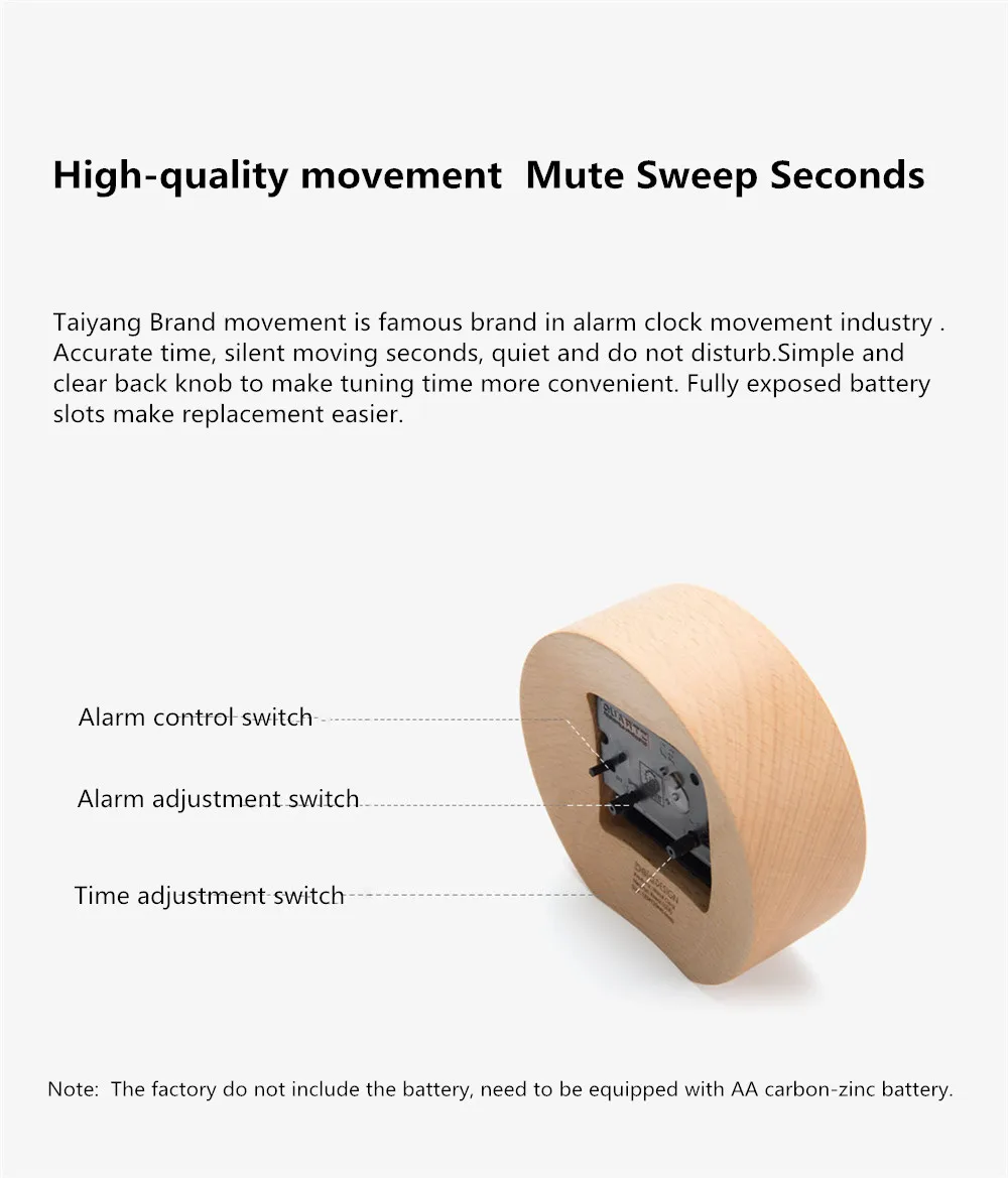 Xiaomi Mute Wooden Alarm Clock (6)