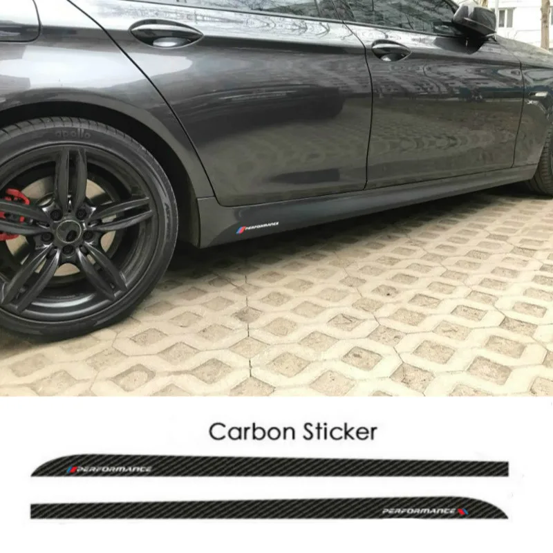 2 шт. M производительность сбоку юбка в полоску тела наклейки для BMW E90 E92 E93 F20 F21 F30 F31 F32 F33 F34 F15 F10 F01 F11 F02 G30