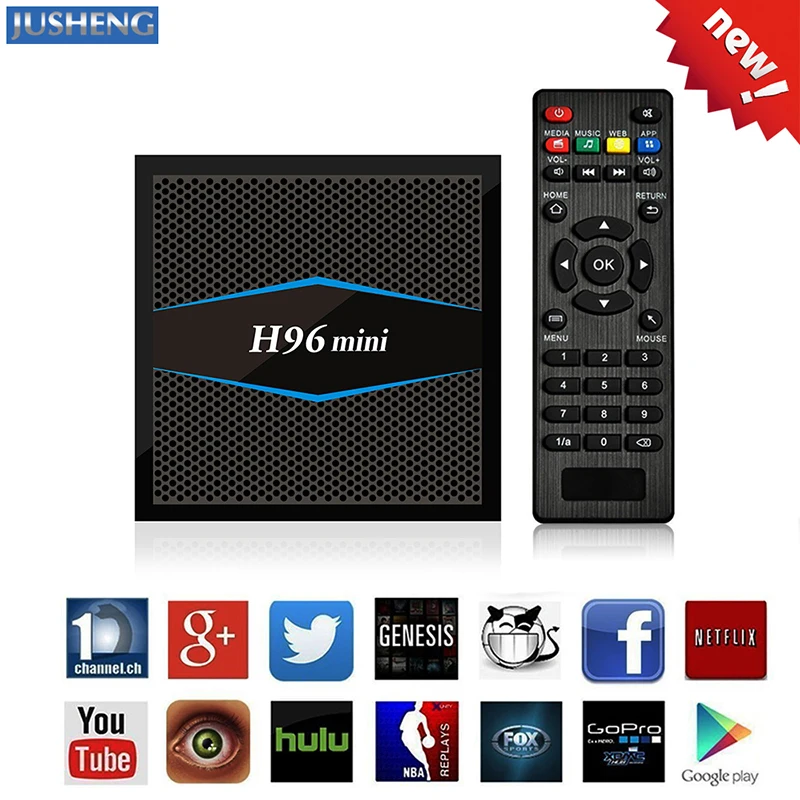 H96 Мини Android 7 1 Smart TV Box 2GB/16GB 4K S905W Quad Core 2 4/Wi-Fi 5 ГГц Wi-Fi 100 м Bluetooth 4 0 H.265 | Электроника