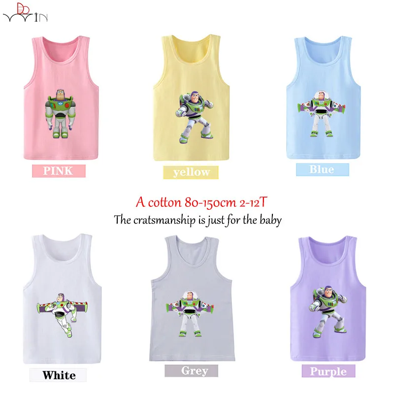 

Baby Tops Children Summer Buzz Lightyear Boys vest 2019 Fashion Printed Clothes tank tshirt sleeveless tshirt
